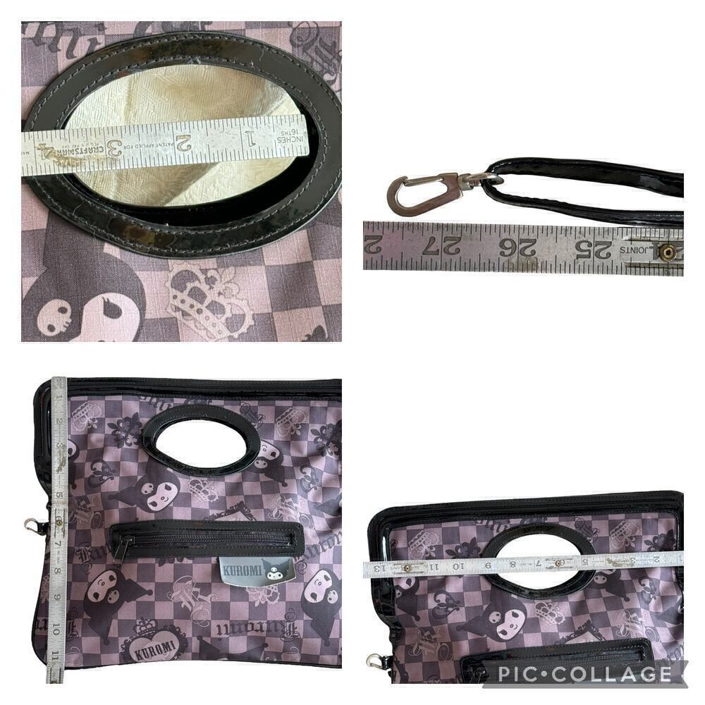 2008 Sanrio Kuromi Checker Clutch Purse Bag Detachable Strap Rare LEGENDARY - Picture 13 of 16